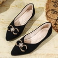 thumbnail image 6 of Ladies 2026 Summer Flat Shoes Solid Color Pointed Toe Metal Buckle Accent Soft Sole Slip On Lightweight Cushioned Orthopedic Arch Support Wide Toe Box Comfort Walking Daily Footwear Black 41, 6 of 9