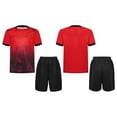 thumbnail image 2 of Raenseen Ensemble de Sport pour Garçons 2 Pcs T-shirts et Shorts Athlétiques Rouges 8, 2 of 9
