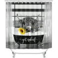 thumbnail image 2 of 4PCS Highland Cow Shower Curtain Sets with Rugs, Waterproof White Fabric Shower Curtain, Hello Sweet Cheeks Teal Truck Farm Animals Floral Butterfly Western Rustic Farmhouse Bathroom Decor, 2 of 7