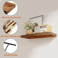 thumbnail image 4 of Eunos Floating Shelves for Wall, 16 inch 4 Pack Wood Shelves for Bathroom, Bedroom, Living Room, Kitchen, Brown, 4 of 6