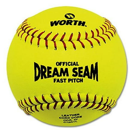 Worth ASA/NFHS 12 in. Dream Seam Fastpitch Softballs - 1 Dozen