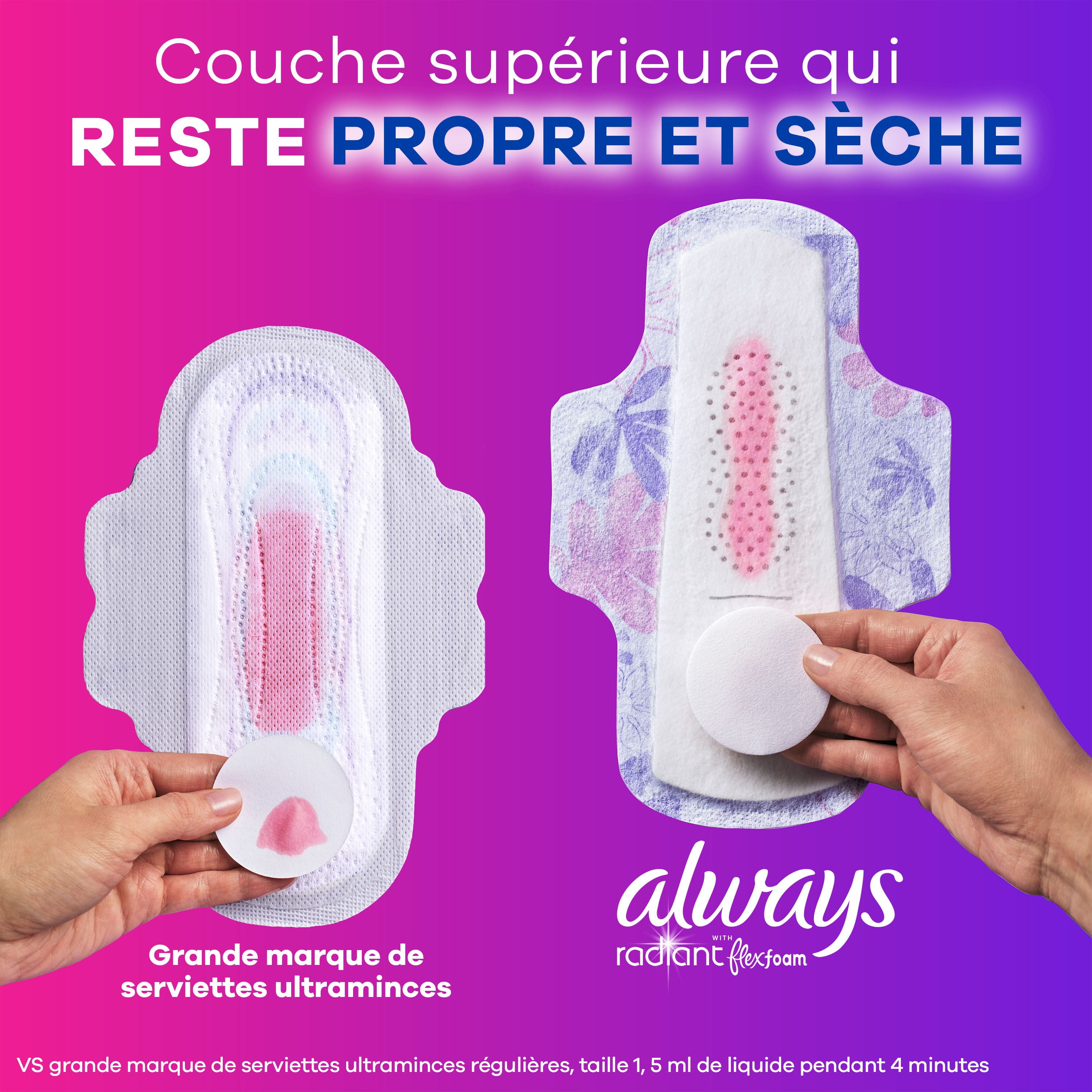 Always Radiant with FlexFoam Pads, Size 2, Heavy, with Wings, Light Clean Scent, 26 Count