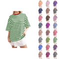 thumbnail image 1 of T-shirt Rayé pour Femmes 2026 Été Tendance Manches Courtes Col Rond Confortable Léger, 1 of 4