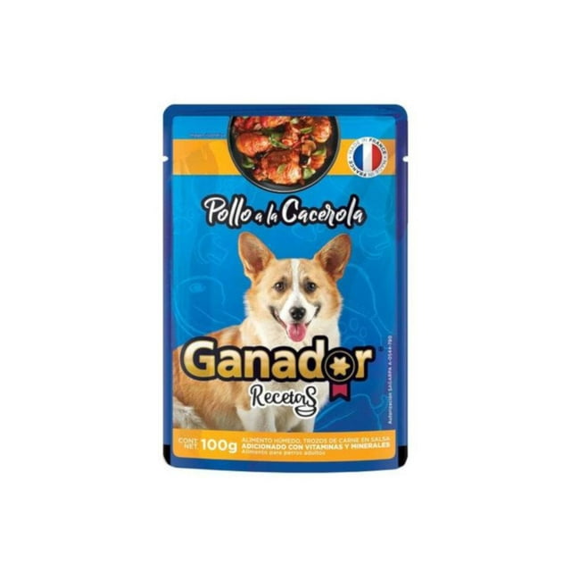 Pack de 22 Alimento Húmedo Ganador Pollo a la Cacerola 100gr Ganador Pollo a la cacerola