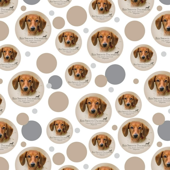 Red Smooth Dachshund Wiener Dog Breed Premium Gift Wrap Wrapping Paper Roll