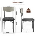 thumbnail image 4 of Hijob Dining Chairs Set of 4, Mid-Century Modern Upholstered PU Dining Room Chair, Metal Legs for Kitchen Dining Chairs, Gray, 4 of 10