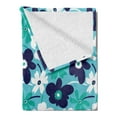 thumbnail image 2 of Aqua Soft Flannel Fleece Throw Blanket, Spring Flowers on Blue Backdrop Style Nature Inspired Simplistic Blooms, Cozy Plush for Indoor and Outdoor Use, 50" x 60", Multicolor, by Ambesonne, 2 of 5