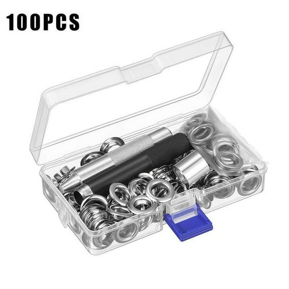 100pcs Set Assorted Metal Eyelets Grommets With Installation Accessories F3G4