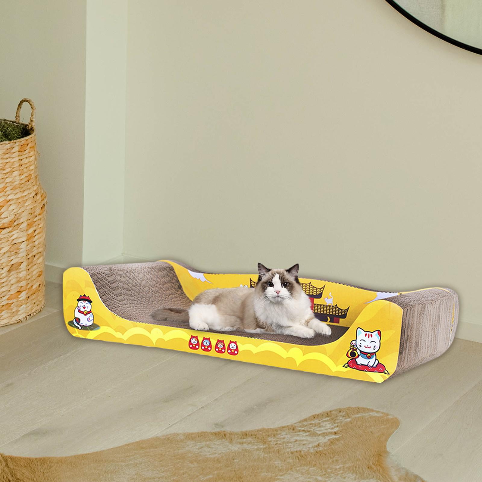 Cat Scratcher Cardboard, Cat Scratch Bed, Cat Furniture Large Wide Prevents Furniture Damage Cat Scratching Board for Indoor Cats Kittens Play 60cmx30cmx12cm