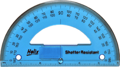 180 Degree Shatter-Resistant Protractor Quantity of 10 PT 12072 by