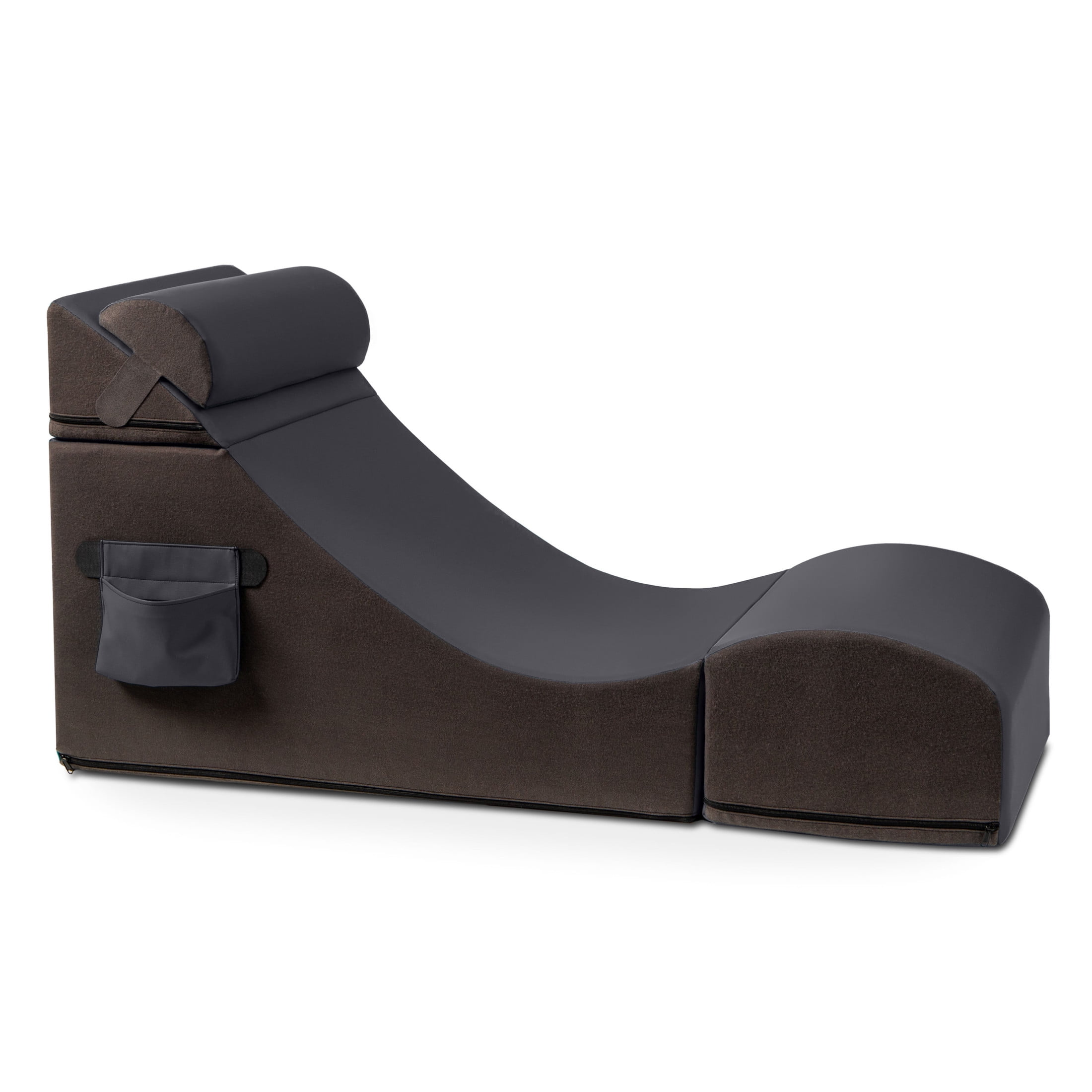 Jaxx Flexx V-Tex Convertible 3 in 1 Gamer Chair, Table, & Ottoman w/ Adjustable Headrest & Pocket - Vinyl Black
