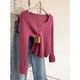 thumbnail image 1 of Cárdigan de punto acanalado de temperamento suave con cuello cuadrado para mujer de principios de primavera, nuevo diseño de nicho de estilo coreano, suéter de base corta, 1 of 5