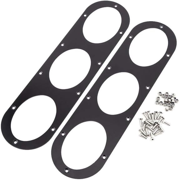 ABCISI Universal Rear Diffuser, Rear Bumper Car Bumper Diffuser Panels, 2 pcs Universal Aluminium Alloy Rear Race Air Diversion Panel Car Styling with Screws