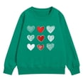 thumbnail image 6 of Long Sleeve Soft Cotton Love Graphic Tops, Soft Cotton Kids Tops Toddler Boys Girls Crewneck Top Love Graphic Pullover Tops Boys Heart Print Cotton Top Kids Heart Print Sweatshirt, Green 150, 6 of 7