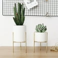 thumbnail image 6 of Limei Planters for Indoor Plants, Set of 1 Plant Pots, White Planter, Luxury Flower Pots for Indoor Plants, Plant Pot for Indoor Plants, Plant pots Indoor with White Metal Stand (L), 6 of 7