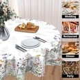 thumbnail image 4 of Spring Summer Tablecloth Round 60 Inch Easter Butterfly Floral Table Cloth Washable Plant Wildflower Printed Decorative Outdoor Table Cover for Kitchen Dining Holiday Party Picnic Indoor Home Decor, 4 of 6