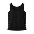 thumbnail image 3 of Cilsoka Womens Scoop Neck Linen Tank Tops Button Down Sleeveless Shirts Vest Top, 3 of 5