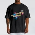 thumbnail image 2 of Xdzjlr Chemises pour Hommes Imprimé Instrument Unique Col Rond Usage Quotidien T-Shirts Polyvalents Tendance Chemises pour Hommes, 2 of 5