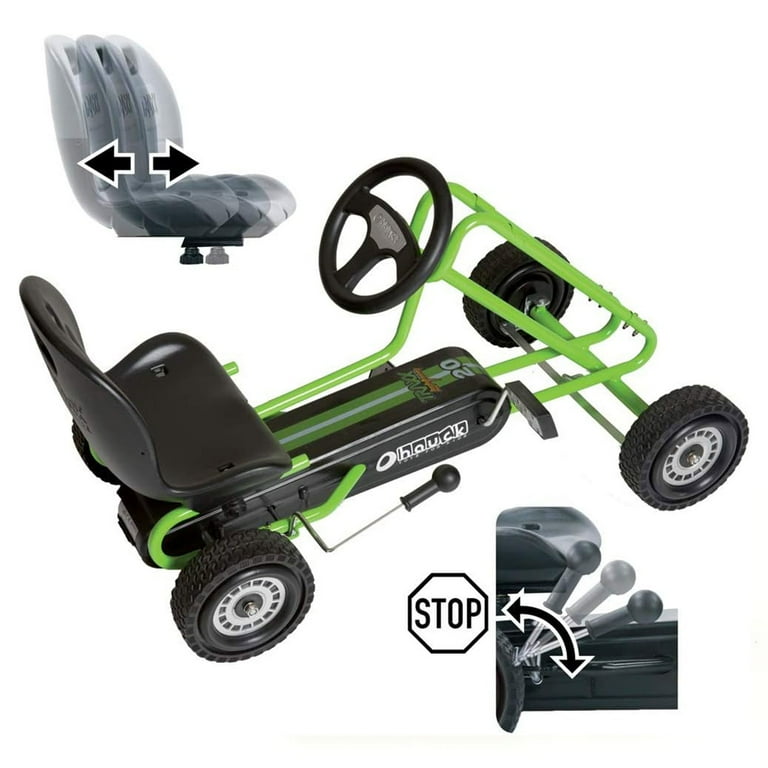 Hauck Lightning Ride-On Pedal Go-Kart Activity Green or Pink