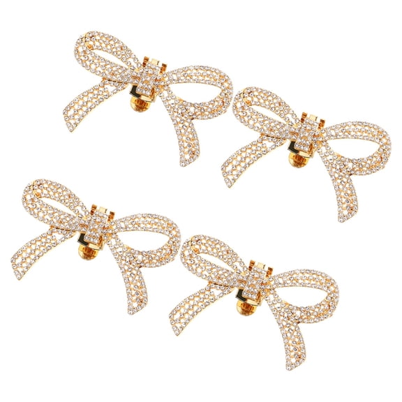 Raindrops Detachable Golden Rhinestone Shoe Jewelry Accessories for Heels, 2 Pairs Stylish Footwear Decorations