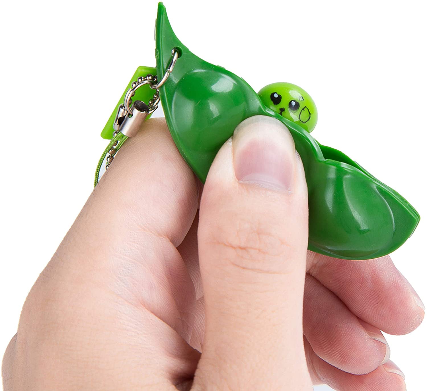 3 Pk Soybean Fidget Toys Squeeze-a-Bean  Anti-Stress Keychain Phone Fob 