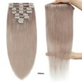 thumbnail image 3 of Benehair Clip In Hair Extensions 100% Real Remy Human Hair Full Head Soft 8PCS Clip In Russian Remy Hair 8"-24" Grey Hair US CLEARANCE, 3 of 11