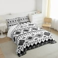 thumbnail image 3 of Homewish Triangle Rhombus Geometric Bedding Comforter Set,Vintage Bohemian Aztec Twin Comforter Sets,Gray White Bedding Set For Adults,Luxury Bedroom Decor Reversible,2pcs, 3 of 8