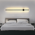 thumbnail image 4 of LED Wall Sconces Light, 39.4 inch Linear Strip Indoor Wall Lamp with Acrylic Lampshade Bedside Wall Light 3000k Black, 4 of 7