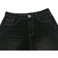 thumbnail image 4 of Feinuhan Women Jeans High Waisted Frayed Ripped Knee Distressed Loose Denim Pants, Black, Large, 4 of 6