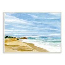 Stupell Industries Calm Nautical Coastline Soft Watercolor Landscape Wall Plaque by Annie Warren