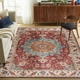 thumbnail image 5 of ReaLife Machine Washable Rug - Stain Resistant, Non-Shed - Eco-Friendly, Padded, Family & Pet Friendly - Premium Recycled Fibers - Distressed Vintage Medallion - Brick Red, Blue, Beige, 5' x 7', 5 of 5