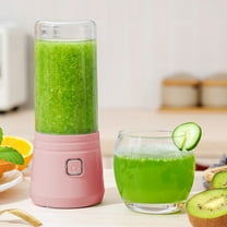 OEFNTAC Portable Blender 8.1in 0.99lb USB Rechargeable 6-Blade 350ml for Shakes Travel Gym 15krpm 3h Charge White Pink