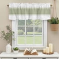 thumbnail image 2 of Kitchen Valances for Window, Simplistic Art Sage Green Light Filtering Rod Pocket Valance Curtain, Abstract Simple White Short Curtains Window Topper for Bedroom Bathroom Living Room 54x18in, 2 of 9