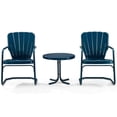thumbnail image 3 of Pemberly Row Ensemble de Conversation de Patio Rond en Métal de 3 Pcs, Fini Bleu Marine Lustré, 3 of 7