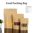 thumbnail image 1 of AMERTEER Paper Bags with Window 50Pcs Kraft Paper with Lock and Transparent Window Multifunctional Paper Seal Bag for Dried Food Coffee Bean Nuts Candy Snack, 1 of 11
