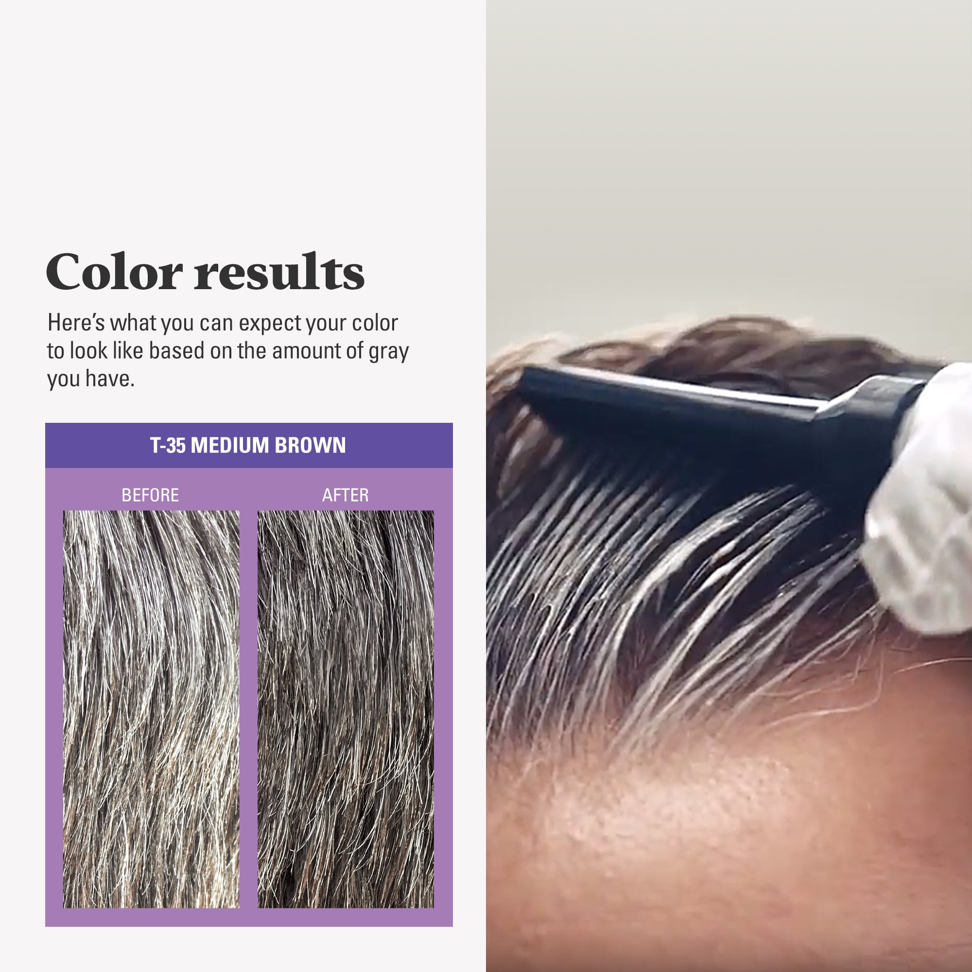 Just For Men Touch of Gray Hair Color with Comb Applicator, T-35 Medium Brown, 3 Pack