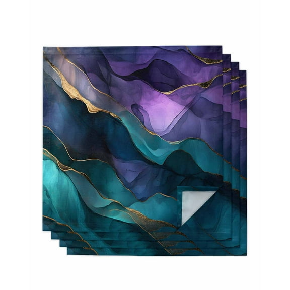 Hokiten Kitchen Dinner Napkins Set of 4 Purple Blue Ombre Cloth Napkins Reusable Washable Table Napkins for Weddings Cocktail Parties Holiday Table Decor 20x20 Inch