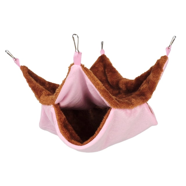 Hamaca de dos niveles para litera, hamaca para petauros del azúcar, accesorios para jaulas de cobayas Rosado