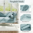 thumbnail image 4 of Christopher Knight Home 53" Luxury Velvet Upholstered Bench with Nailhead Trim and Curved Arms, 2 Pillows, Light Blue, 4 of 10