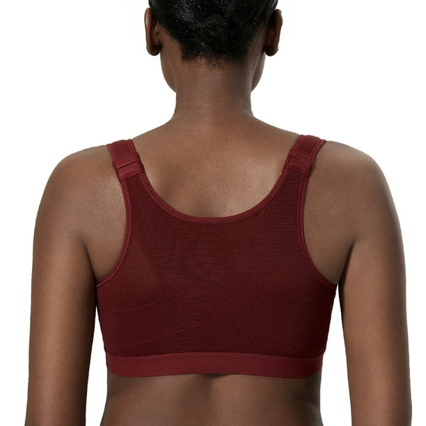 DELIMIRA Women's Full Coverage Front Closure Wire Free Back Support