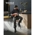 thumbnail image 2 of VASAGLE EKHO Collection - Bar Stools Set of 2, Swivel Counter Bar Stools with Backs, Synthetic Leather with Stitching, Mid-Century Modern, 30-Inch Tall, Kitchen Home Bar, Ink Black ULBC889B01, 2 of 8