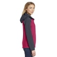thumbnail image 3 of Port Authority Ladies Hooded Core Soft Shell Jacket-4XL (Dark Fuchsia/ Battleship Grey), 3 of 6