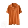 thumbnail image 5 of cocolona Summer Collar Shirts for Women Lapel Short Sleeve Button Tops Dressy Casual Basic Loose Solid Color Blouses, 5 of 6