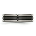 thumbnail image 3 of Titanium Black Ti with Grey Edges 6mm Grooved and Polished Band, 3 of 5