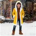 thumbnail image 2 of KAUOD Boys Long Fleece Jackets Fuzzy Lined Open Front Hooded Coats Kids Toddler Winter Windproof Warm Outwear with Pockets, 2 of 7