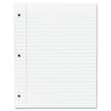 Pacon Ruled Composition Paper - Letter 500 Sheets - Wide Ruled - 0.38" Ruled Red Margin - 8 1/2" x 11" - White Paper - Hole-punched - 500 / Ream