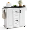 thumbnail image 1 of Costway Rolling Kitchen Island Cart on Wheels Mobile Serving Utility Trolley Cart, 1 of 10