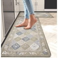 thumbnail image 4 of Boho Kitchen Rugs Set of 2 Anti-Fatigue 0.4 Inches Thick Farmhouse Vintage Bohemian Kitchen Floor Mats Non Slip Waterproof Comfort PVC Mat Decor for Sink Laundry 17.3 x 28+17.3 x 47 Inches, 4 of 6