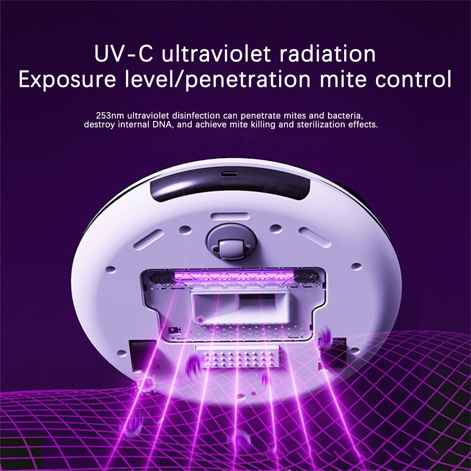 HBBKVI Robot Vacuum, Automatic Intelligent Removal Device Hot Dehumidification Household Bed Small Wireless Removal Vacuum Cleaner
