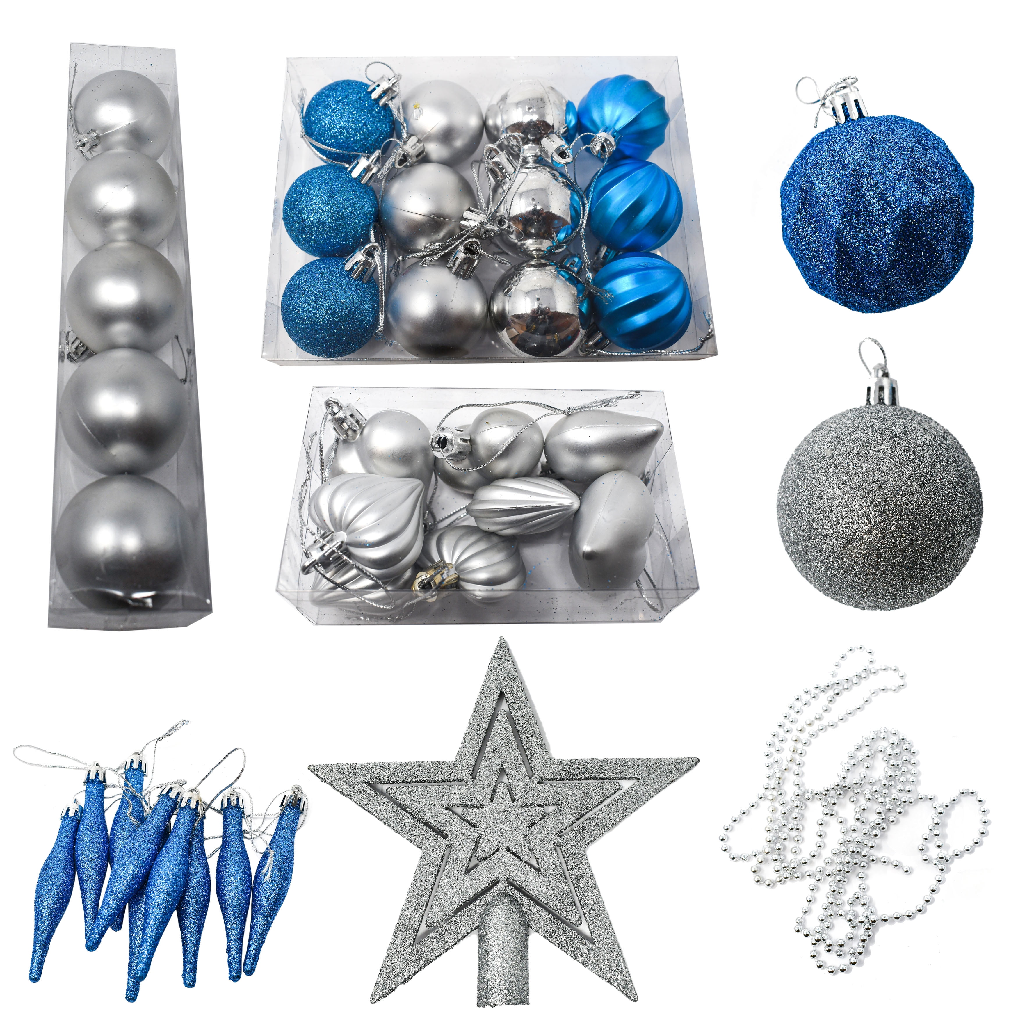 39 Queens of Christmas WL-ORN-39-BL/SLV Oversized Shatterproof Plastic Finial Blue/Silver 39 Queens of Christmas WL-ORN-39-BL/SLV Oversized Shatterproof Plastic Finial Blue/Silver